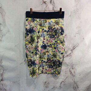 Margaret OLeary Skirt Womens XS Pink Green Scuba Floral Pencil Planty Tropical
